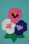 Pansies(Multi-colored) Flag on Mint Green - 12 x 18 in