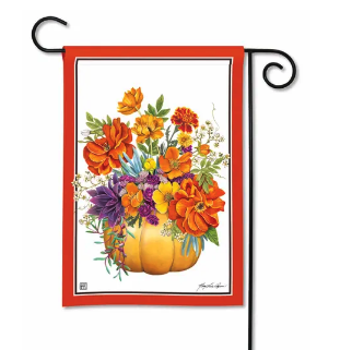 Pumpkin Floral BreezeArt® Flag - 12.5 x 18 in