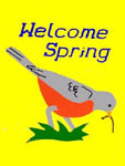 Welcome Spring Flag on Yellow - 12 x 18 in