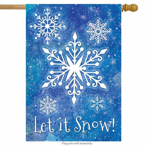 Glistening Snowflakes Flag - 28 x 40 in