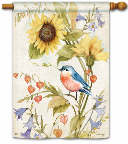 Bee Spring Bluebird BreezeArt® Flag - 28 x 40 in