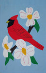 Spring Cardinal Flag on Lt Blue - 12 x 18 in