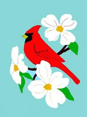 Spring Cardinal Flag on Mint Green - 12 x 18 in