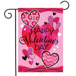 Patterned Valentine Hearts Flag - double-sided - 12.5 x 18 in