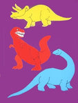 3 Dinosaurs Flag on Purple - 12 x 18 in