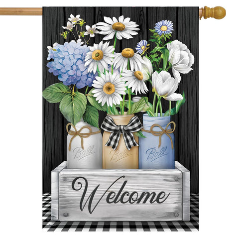Crated Mason Jars Flag - 28 x 40 in