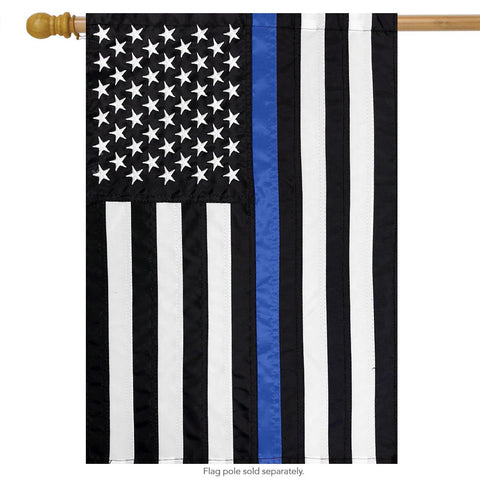Thin Blue Line U.S. Flag - poly sewn - 28 x 50 in