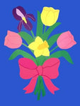 Spring Bouquet Flag on Royal - 12 x 18 in