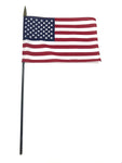 United States Stick Flag - Polycotton w/Black Stick - 12 x 18 in