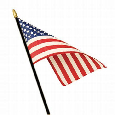 United States Stick Flag - Poly w/Black Stick - 8 x 12 in (classroom flag)