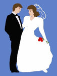 Bride and Groom (Old Fashioned) Flag on Col Bl- 3 x 4.5 ft