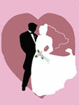Bride and Groom Heart Flag on Pink- 3 x 4.5 ft