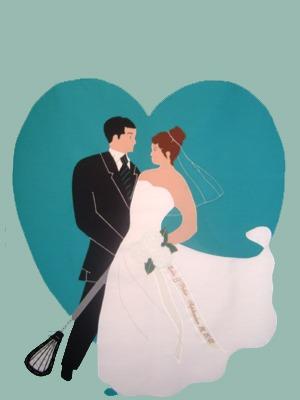 Bride and Groom LacrosseFlag on Mint Green- 3 x 4.5 ft