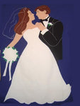 Bride & Groom Flag - 28 x 40 in (customize colors)