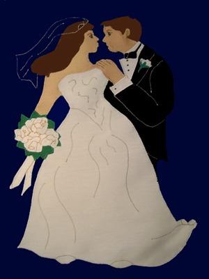 Bride & Groom Flag - 12 x 18 in (customize colors)